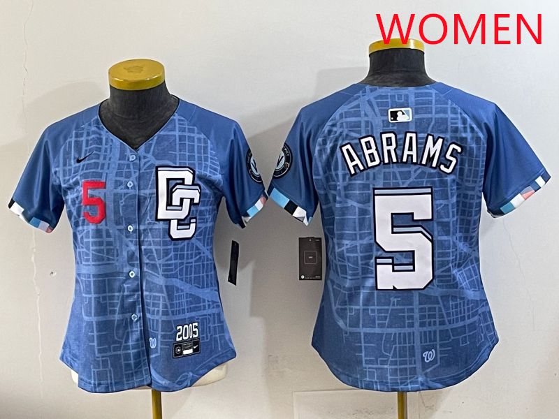 Women Washington Nationals #5 Abrams Joint Name 2025 Nike MLB Jersey style 9